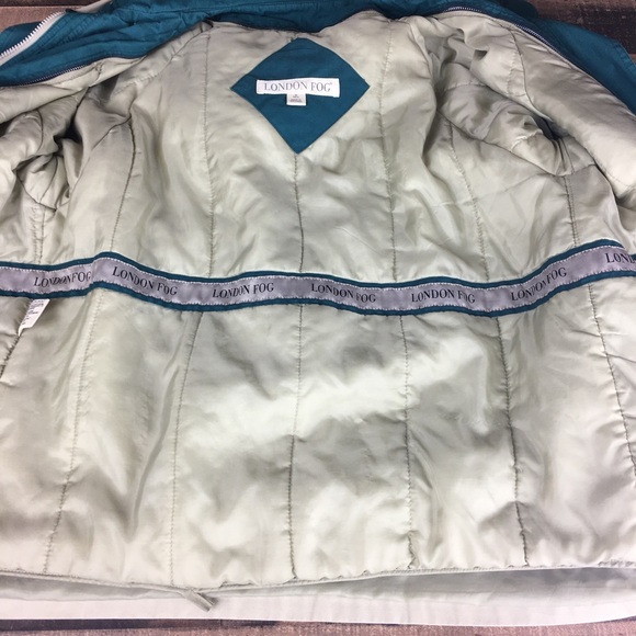 Jacket London Fog Tan & Green Removable Hood Jacket Coat - Picture 7 of 15